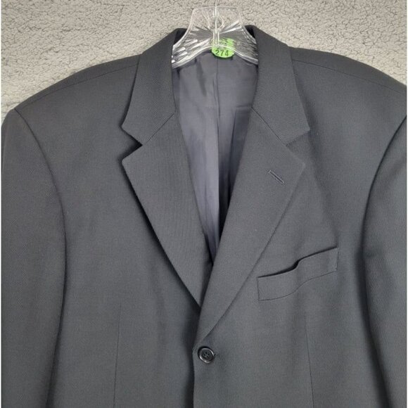 HUGO BOSS Men's Size 42L Black 100% Virgin Wool Super 100 Finest Quality Blazer - Picture 2 of 12